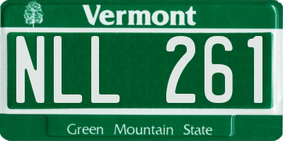 VT license plate NLL261