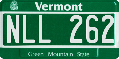 VT license plate NLL262