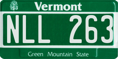 VT license plate NLL263