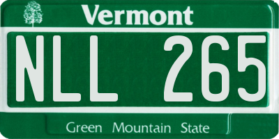 VT license plate NLL265