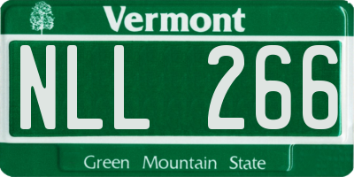 VT license plate NLL266