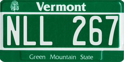 VT license plate NLL267