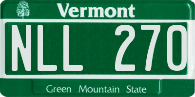VT license plate NLL270