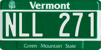 VT license plate NLL271