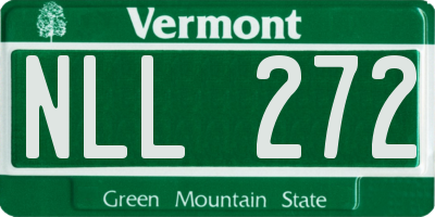 VT license plate NLL272
