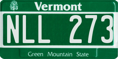 VT license plate NLL273