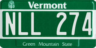 VT license plate NLL274