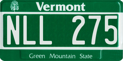 VT license plate NLL275