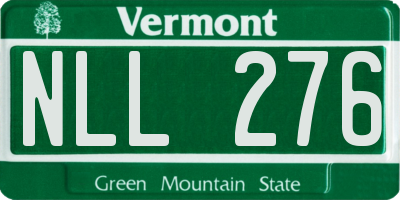 VT license plate NLL276
