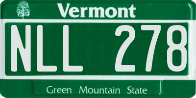 VT license plate NLL278