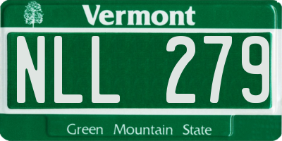 VT license plate NLL279