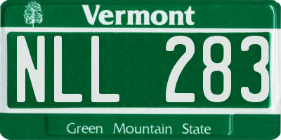 VT license plate NLL283