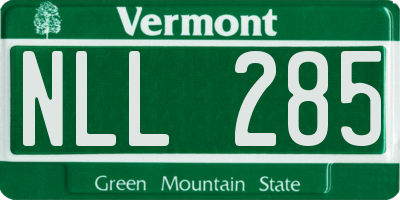 VT license plate NLL285