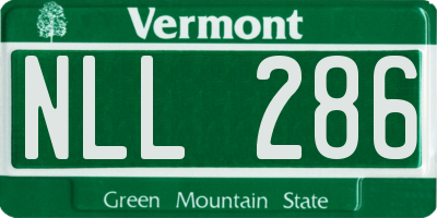 VT license plate NLL286
