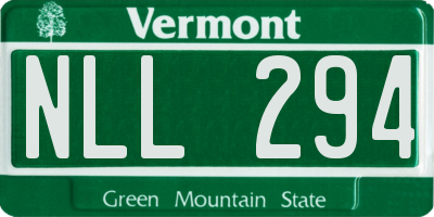 VT license plate NLL294