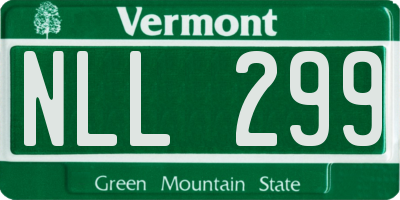VT license plate NLL299