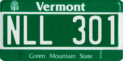 VT license plate NLL301