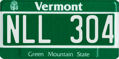 VT license plate NLL304