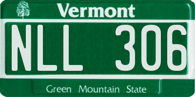 VT license plate NLL306