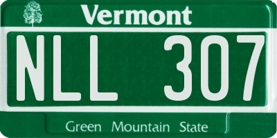 VT license plate NLL307