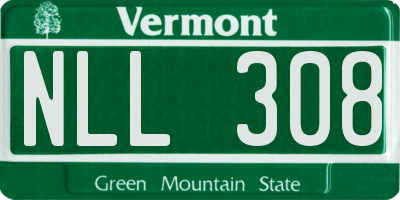 VT license plate NLL308