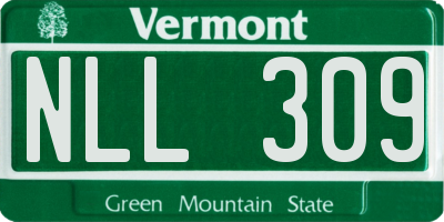 VT license plate NLL309