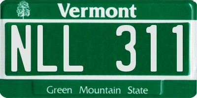 VT license plate NLL311