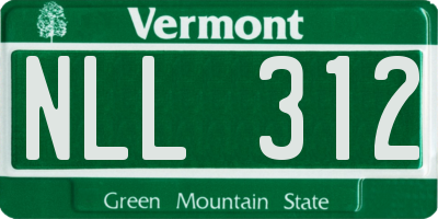 VT license plate NLL312