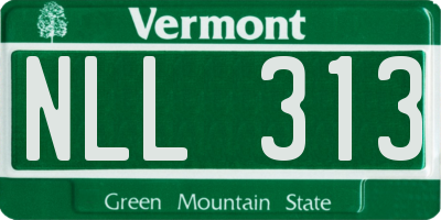 VT license plate NLL313