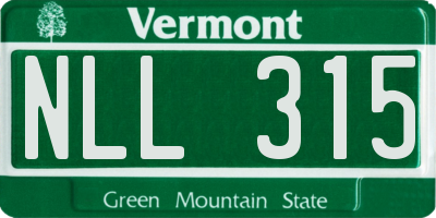 VT license plate NLL315