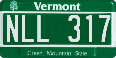 VT license plate NLL317