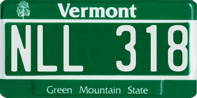 VT license plate NLL318