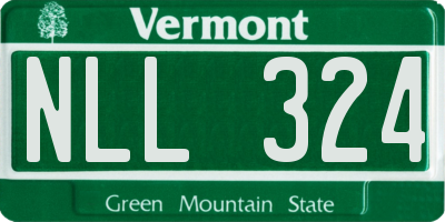 VT license plate NLL324