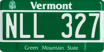 VT license plate NLL327