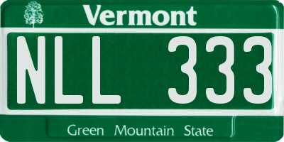 VT license plate NLL333