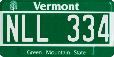 VT license plate NLL334