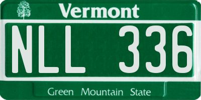 VT license plate NLL336
