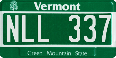 VT license plate NLL337