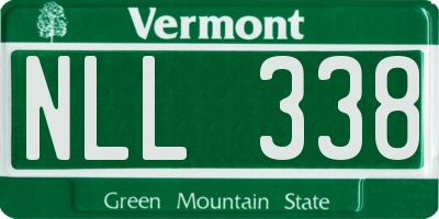 VT license plate NLL338