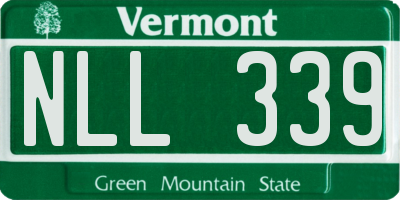 VT license plate NLL339