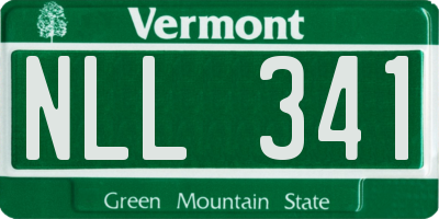 VT license plate NLL341