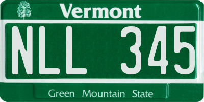 VT license plate NLL345