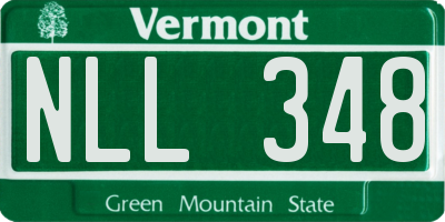 VT license plate NLL348
