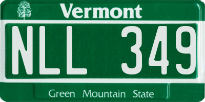 VT license plate NLL349