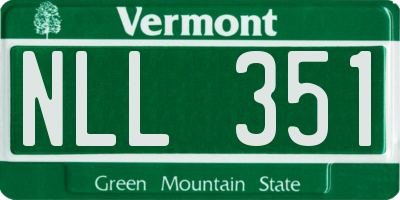 VT license plate NLL351