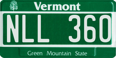 VT license plate NLL360