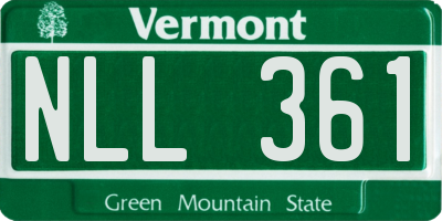 VT license plate NLL361
