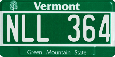 VT license plate NLL364