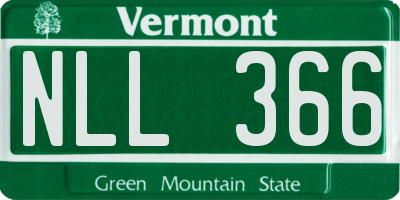 VT license plate NLL366
