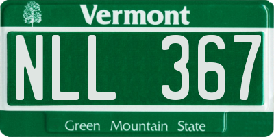 VT license plate NLL367